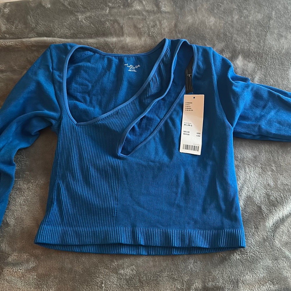 Long Sleeve Blue “Going-Out” Top